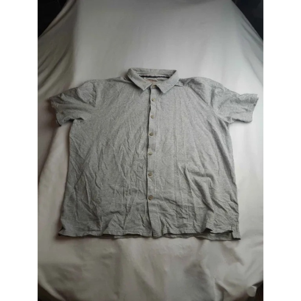 Weatherproof Vintage Shirt Mens Size XL Gray Knit Button Up Short Sleeve Casual